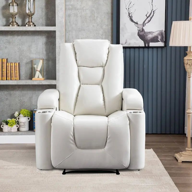 Poltrona reclinabile elettrica in pelle, per home theater, morbida
