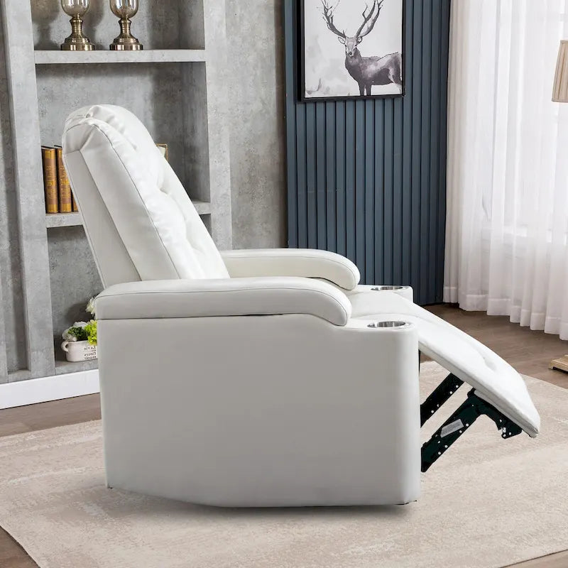 Poltrona reclinabile elettrica in pelle, per home theater, morbida