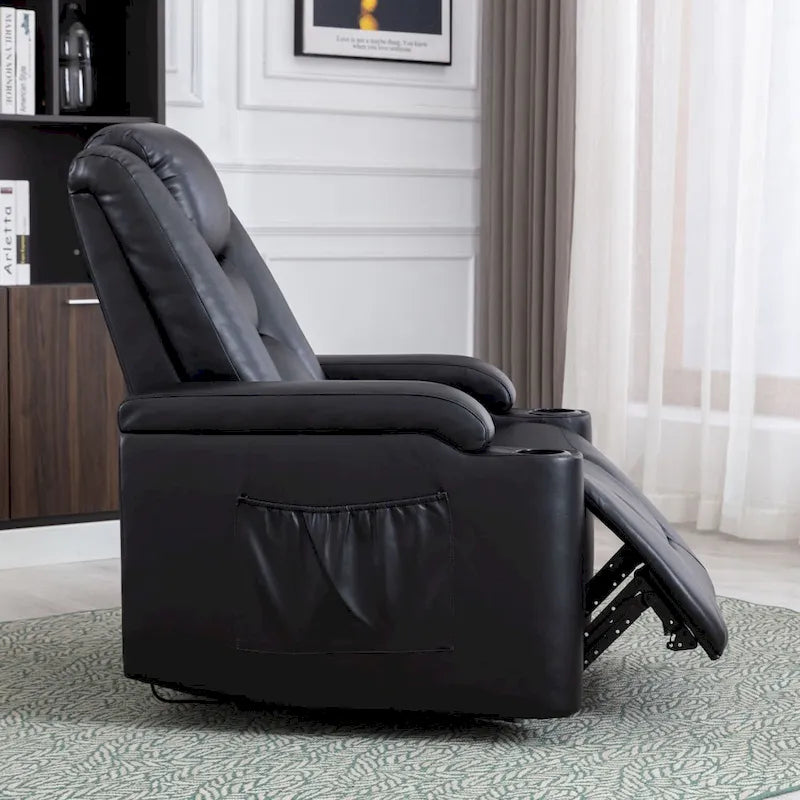 Poltrona reclinabile elettrica in pelle, per home theater, morbida