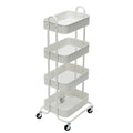Carrello Utilità in Metallo a 4 Ripiani con Ruote, Scaffali Portaoggetti - 45x35x109 cm