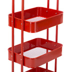 Carrello Utilità in Metallo a 4 Ripiani con Ruote, Scaffali Portaoggetti - 45x35x109 cm