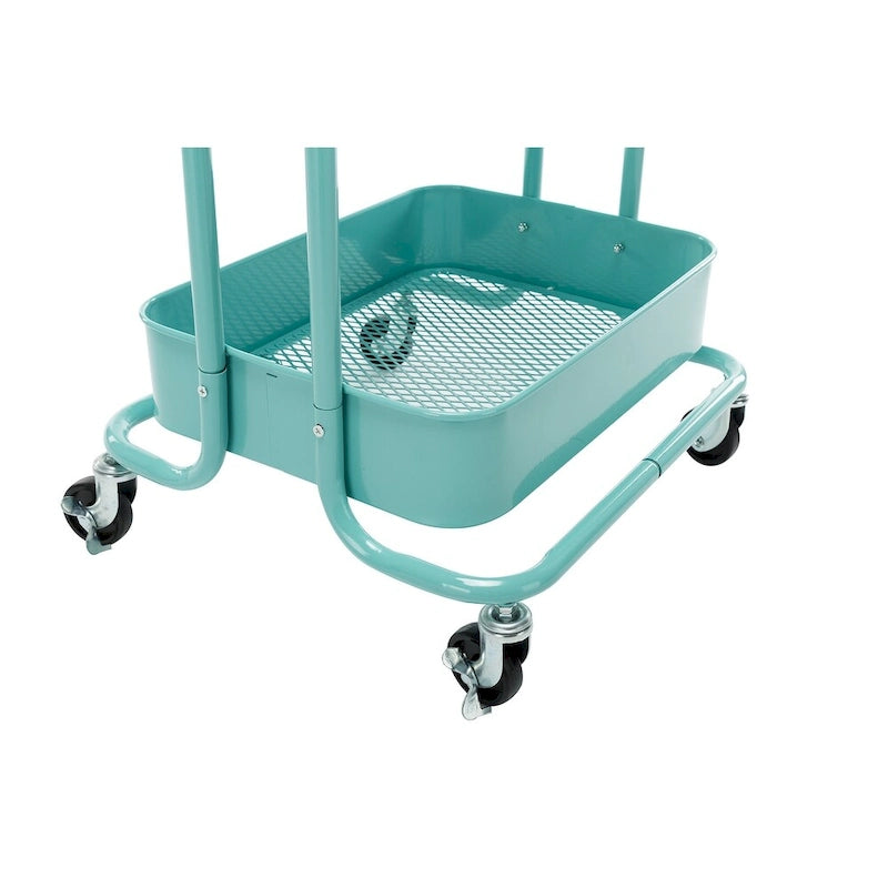 Carrello Utilità in Metallo a 4 Ripiani con Ruote, Scaffali Portaoggetti - 45x35x109 cm