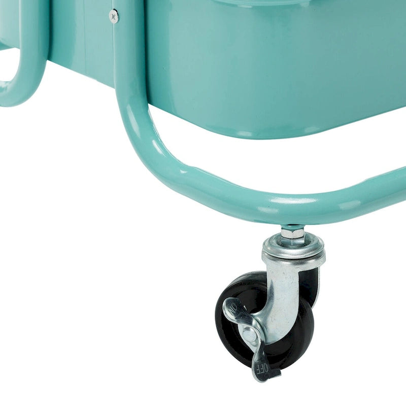 Carrello Utilità in Metallo a 4 Ripiani con Ruote, Scaffali Portaoggetti - 45x35x109 cm