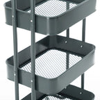 Carrello Utilità in Metallo a 4 Ripiani con Ruote, Scaffali Portaoggetti - 45x35x109 cm
