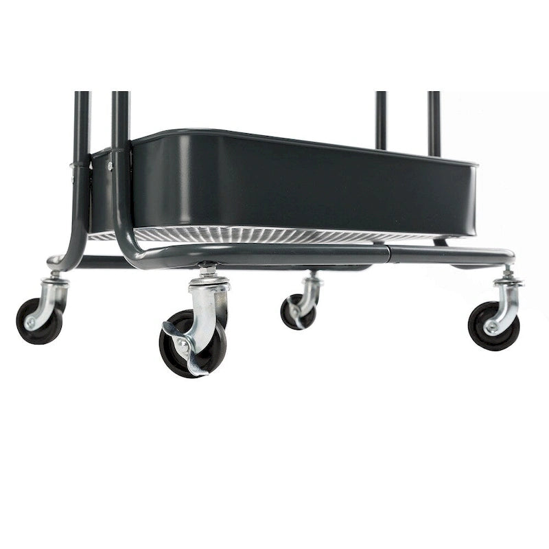Carrello Utilità in Metallo a 4 Ripiani con Ruote, Scaffali Portaoggetti - 45x35x109 cm