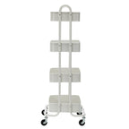 Carrello Utilità in Metallo a 4 Ripiani con Ruote, Scaffali Portaoggetti - 45x35x109 cm