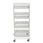 Carrello Utilità in Metallo a 4 Ripiani con Ruote, Scaffali Portaoggetti - 45x35x109 cm