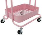 Carrello Utilità in Metallo a 4 Ripiani con Ruote, Scaffali Portaoggetti - 45x35x109 cm