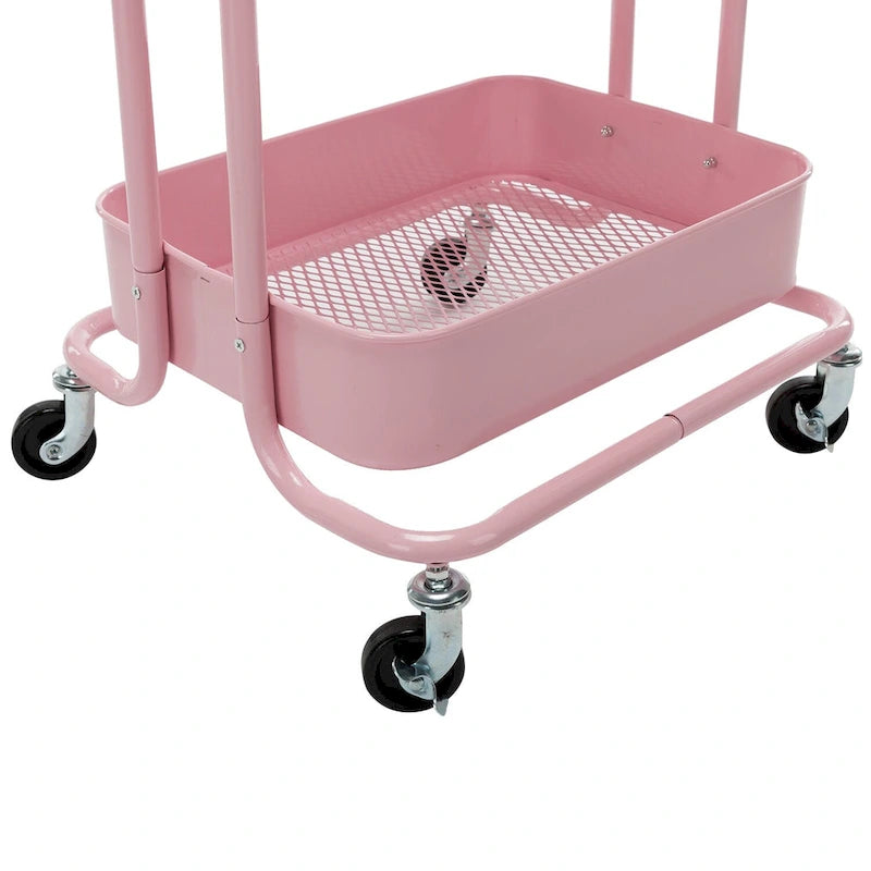 Carrello Utilità in Metallo a 4 Ripiani con Ruote, Scaffali Portaoggetti - 45x35x109 cm