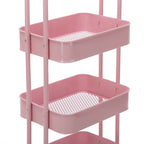 Carrello Utilità in Metallo a 4 Ripiani con Ruote, Scaffali Portaoggetti - 45x35x109 cm