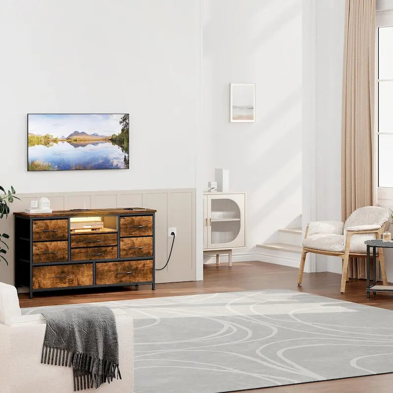 Mobile TV con cassetti e prese di corrente e LED per TV da 55" - 55 pollici