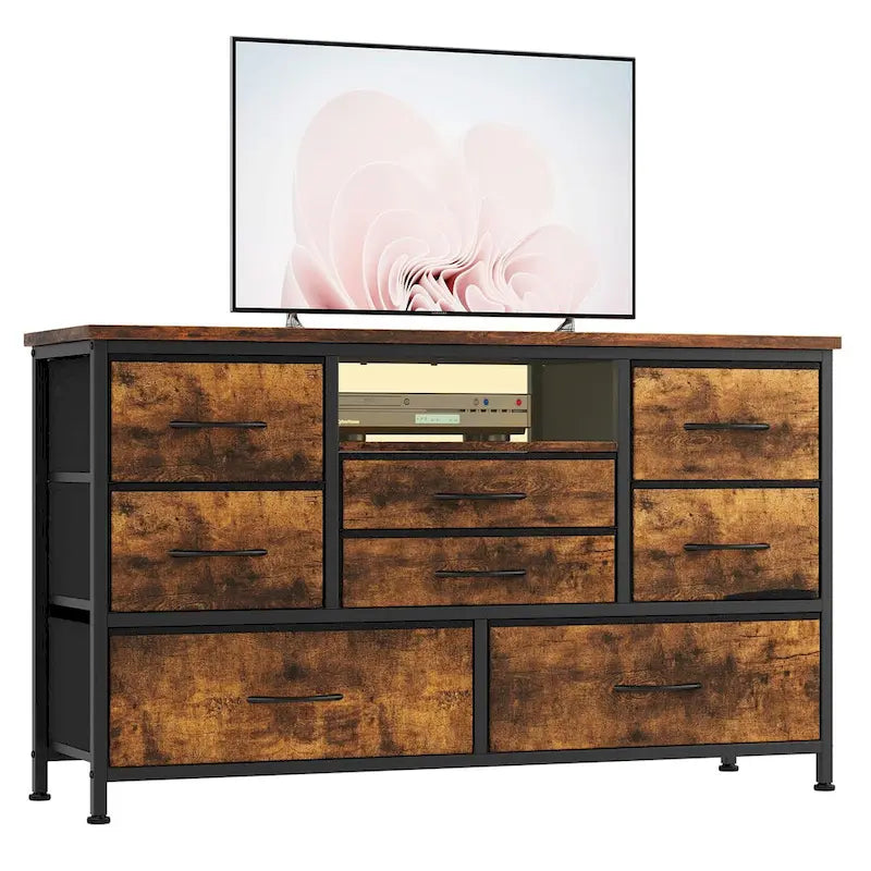 Mobile TV con cassetti e prese di corrente e LED per TV da 55" - 55 pollici