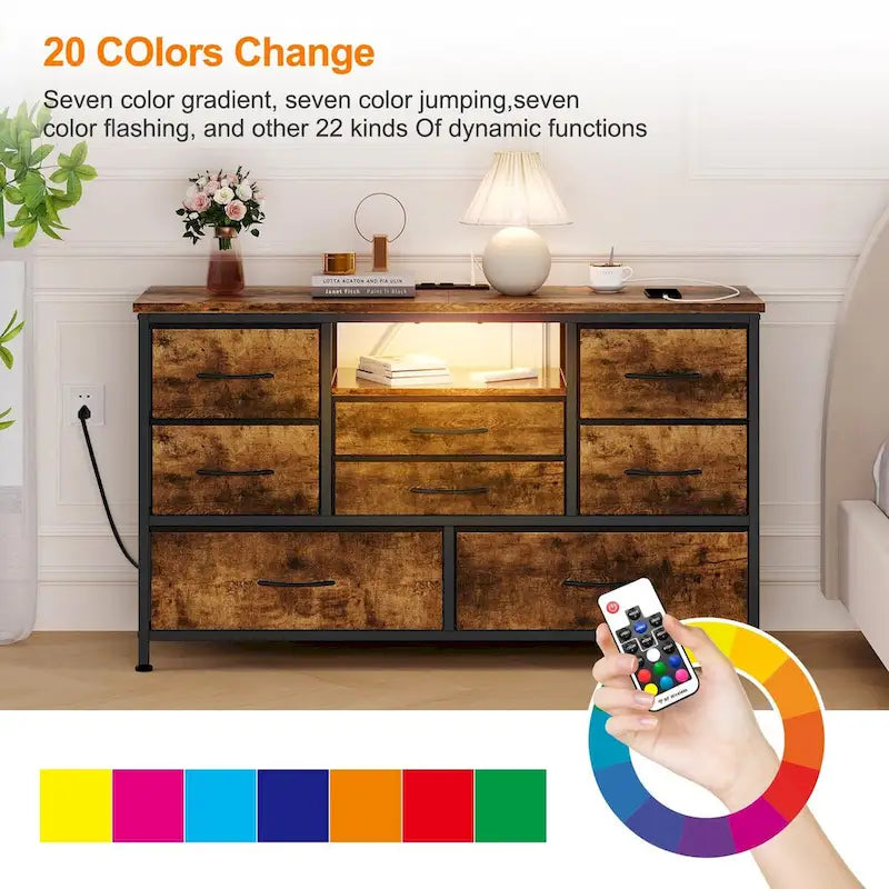 Mobile TV con cassetti e prese di corrente e LED per TV da 55" - 55 pollici