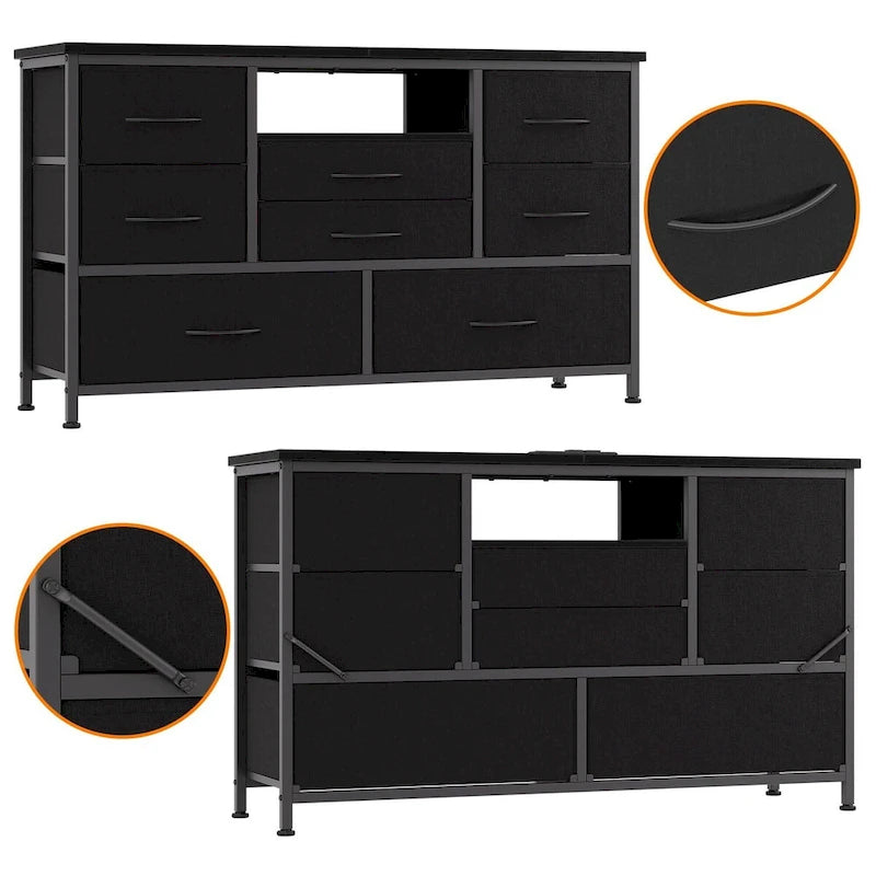 Mobile TV con cassetti e prese di corrente e LED per TV da 55" - 55 pollici