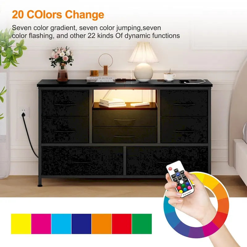 Mobile TV con cassetti e prese di corrente e LED per TV da 55" - 55 pollici