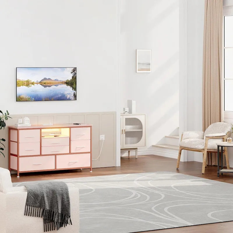 Mobile TV con cassetti e prese di corrente e LED per TV da 55" - 55 pollici