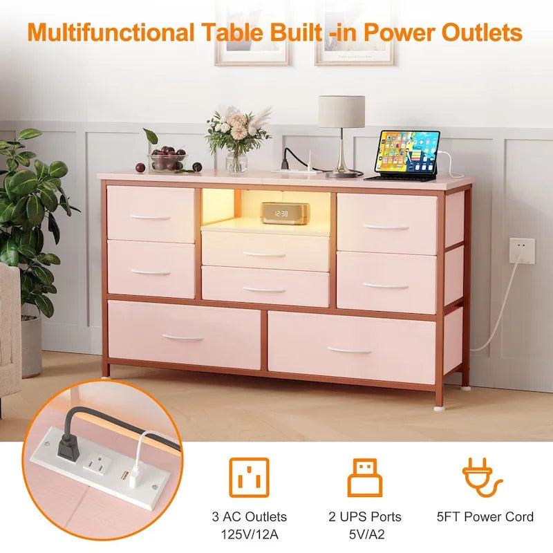 Mobile TV con cassetti e prese di corrente e LED per TV da 55" - 55 pollici