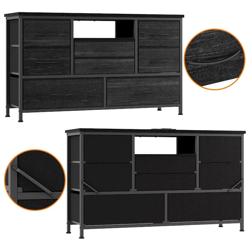 Mobile TV con cassetti e prese di corrente e LED per TV da 55" - 55 pollici