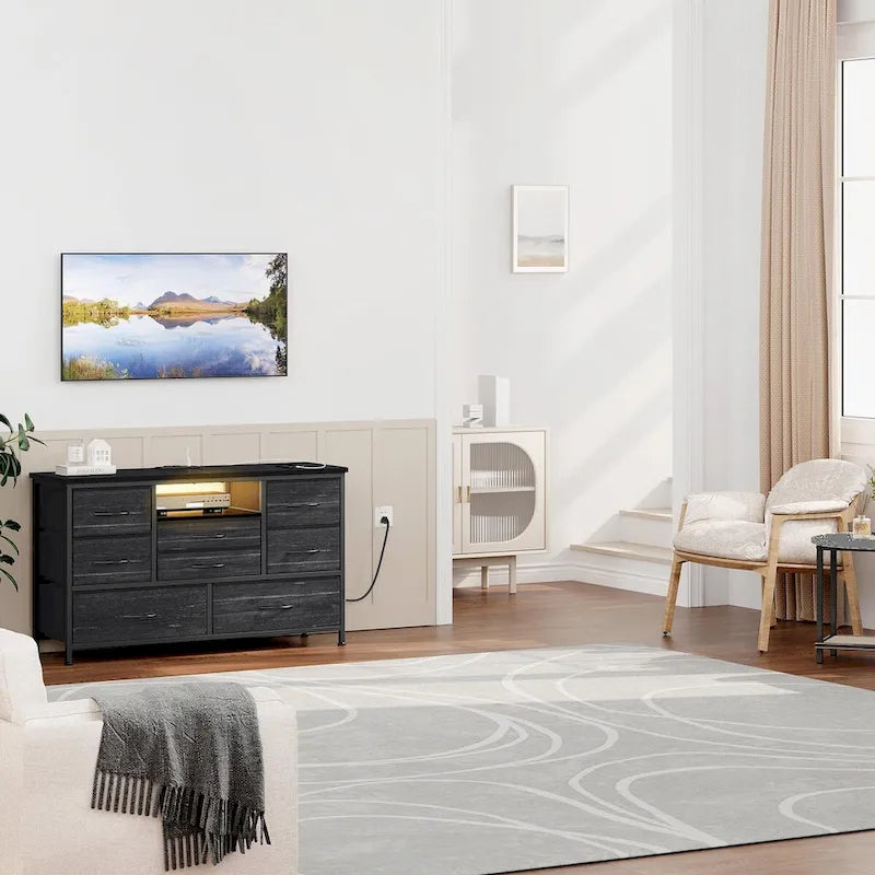 Mobile TV con cassetti e prese di corrente e LED per TV da 55" - 55 pollici