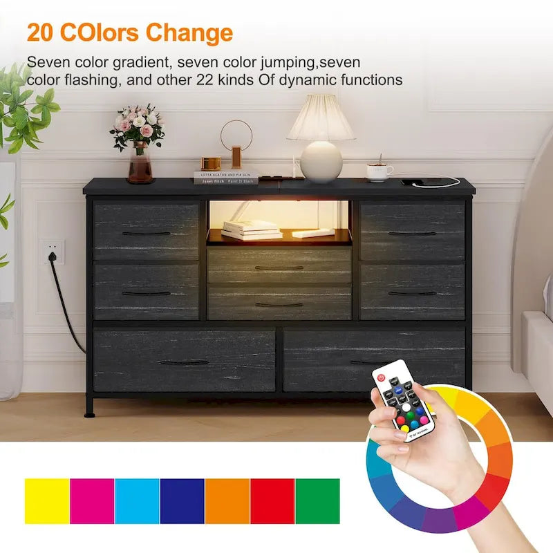 Mobile TV con cassetti e prese di corrente e LED per TV da 55" - 55 pollici