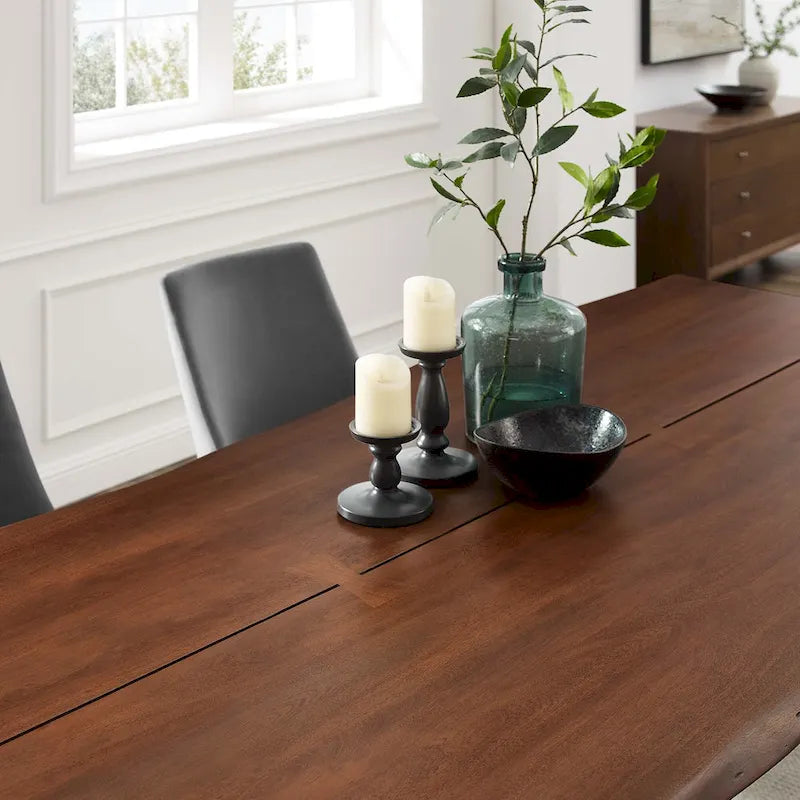 Tavolo da pranzo in legno di acacia con bordo naturale