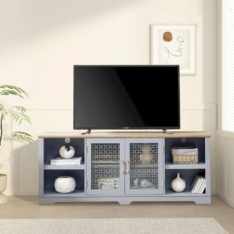 Mobile TV/Media in Stile Fattoria Moderna, Console per Intrattenimento Domestico Ispirata a un Fienile