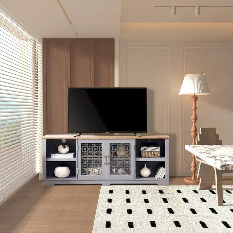 Mobile TV/Media in Stile Fattoria Moderna, Console per Intrattenimento Domestico Ispirata a un Fienile
