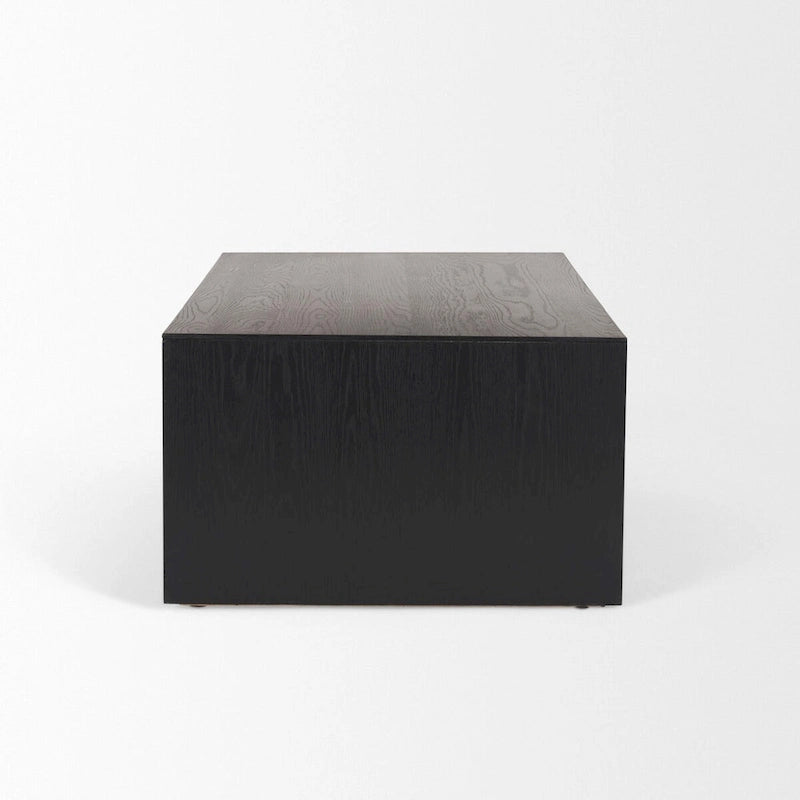 Tavolino da Caffè in Legno Naturale con Effetto Cascata Rovere Nero - 53,0 L x 30,0 P x 18,0 A