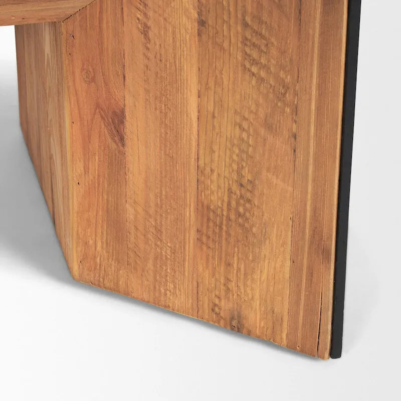 Tavolino da Caffè in Legno Naturale con Effetto Cascata Rovere Nero - 53,0 L x 30,0 P x 18,0 A